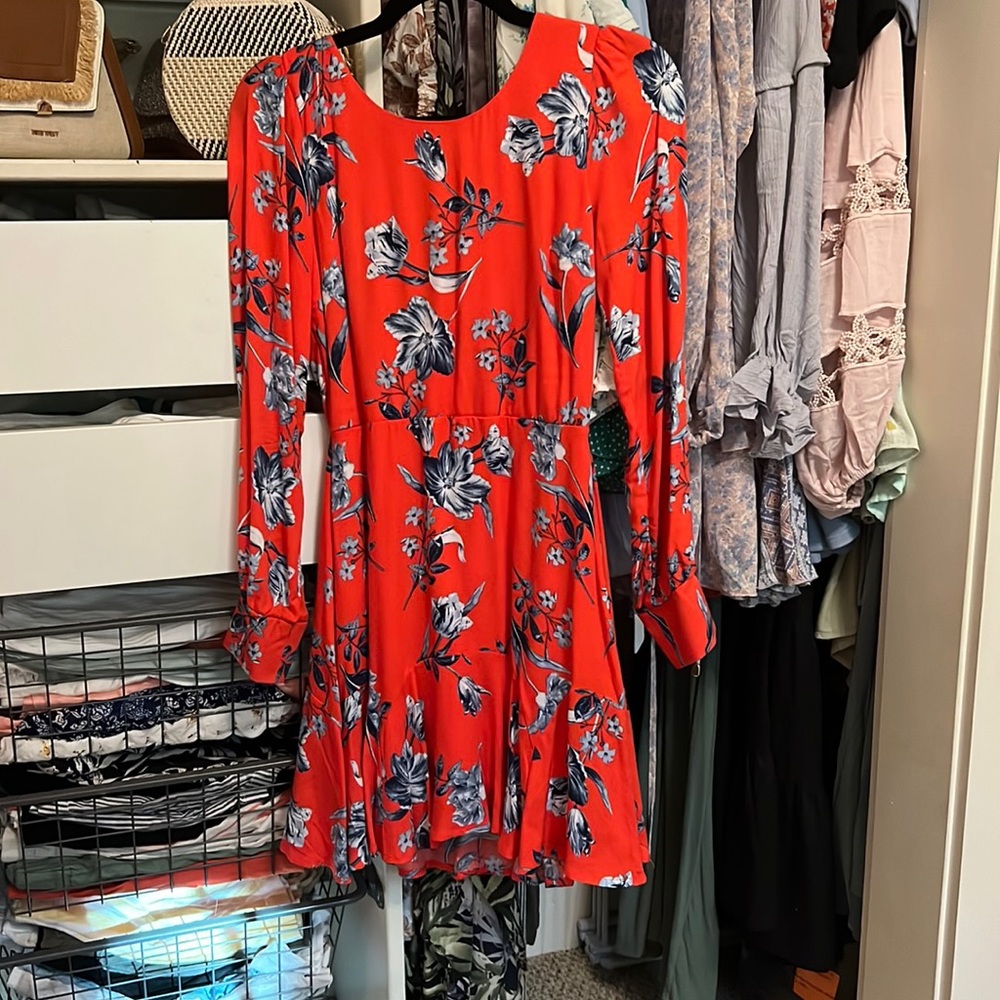 Altard state red and blue long sleeve dress